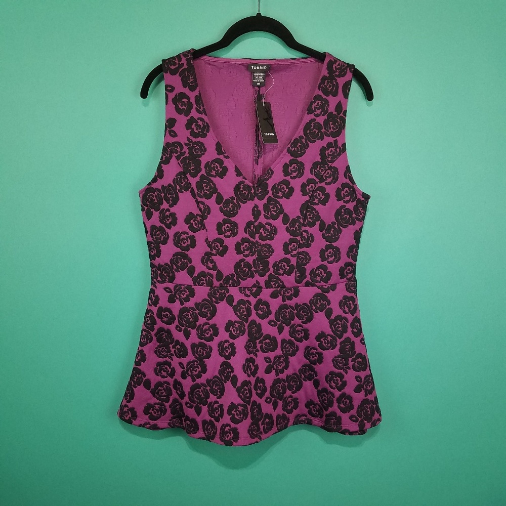 Torrid Floral Peplum Top - Picture 3 of 8